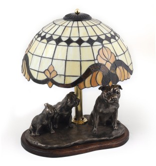 Amerykański Staffordshire terrier lampa z brązu Art-Dog